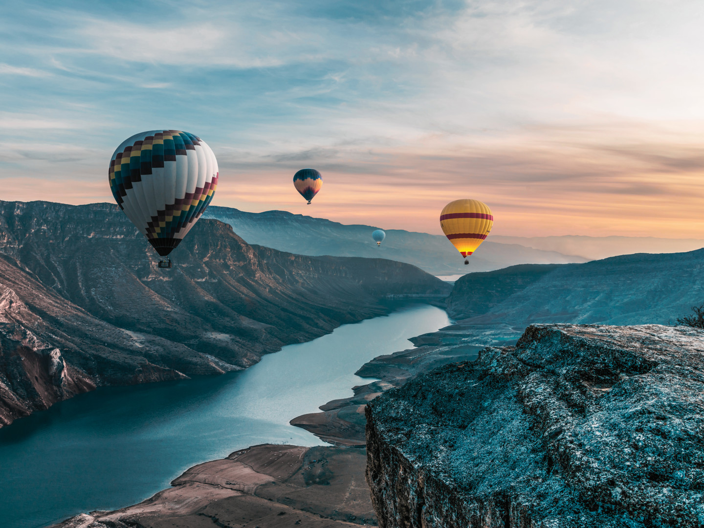 Photograph of hot air balloons