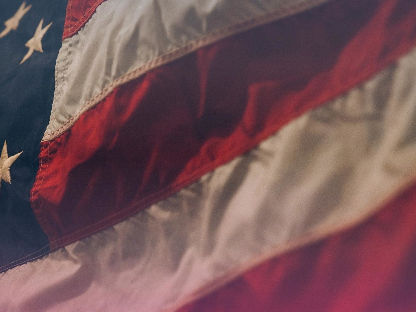 Close up photograph of the US flag